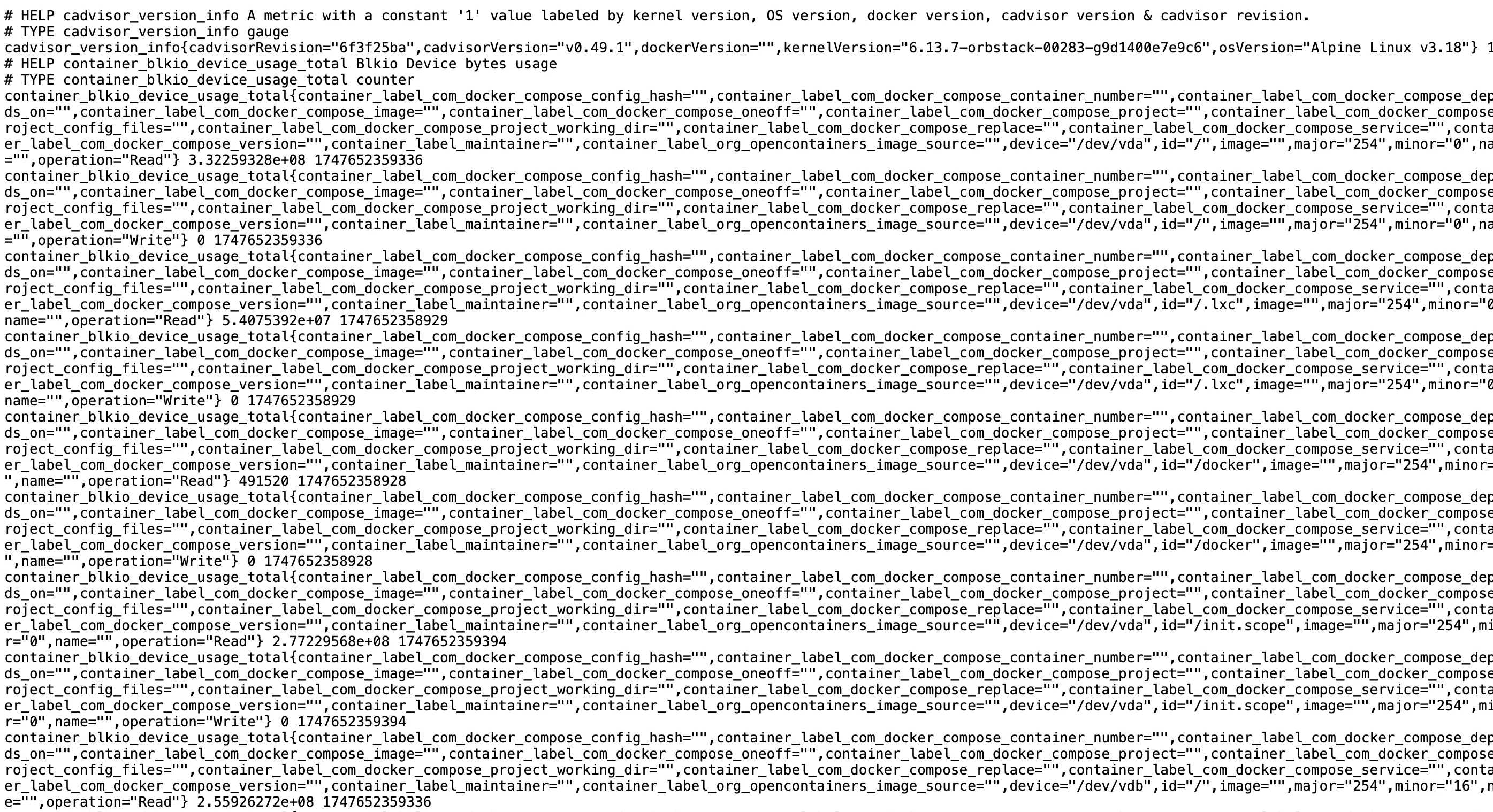 Métricas prometheus